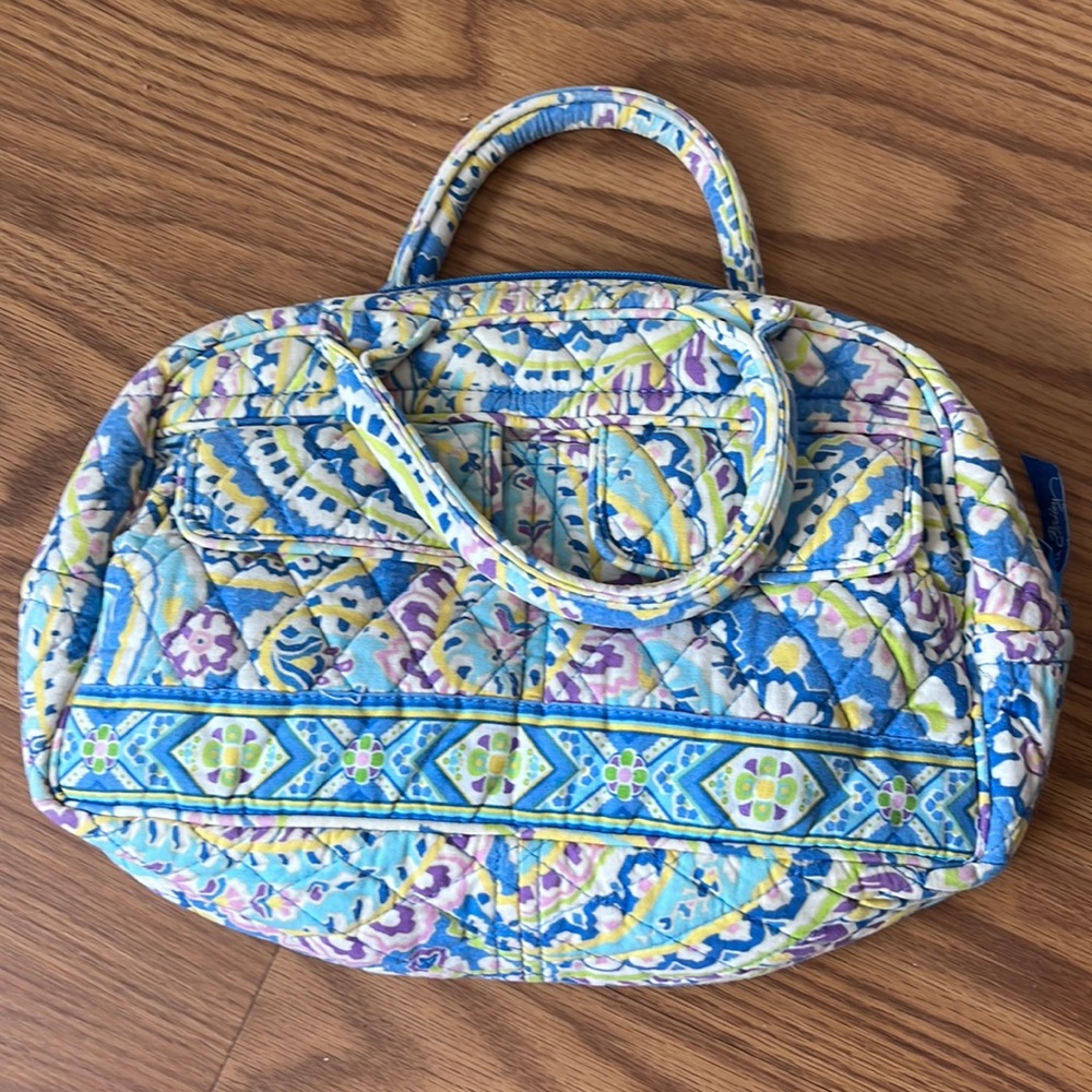 *SOLD* VERA BRADLEY Blue Floral Tote Cosmetic Bag